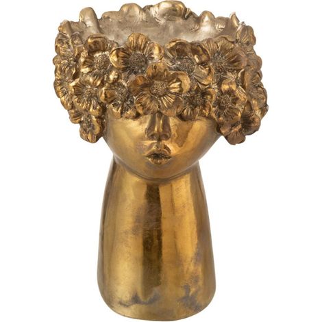 Cache-Pot Design Visage "Nebu" 27cm Or (1/4)