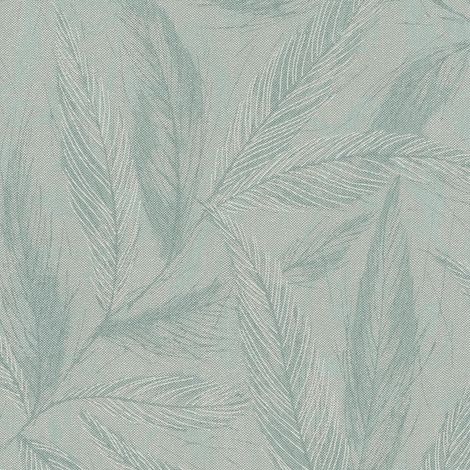Papel pintado naturaleza Profhome 790965 papel pintado no tejido ligeramente texturado con ornamentos florales y acentos metálicos turquesa turquesa-menta plata verde luminoso 5,33 m2