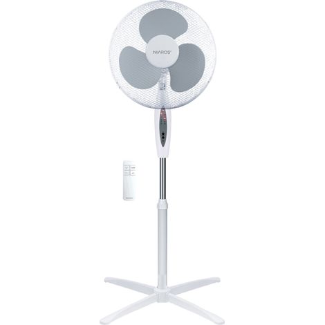 Ventilateur sur pied Nametil avec télécommande et minuterie Ø43cm 45W Blanc