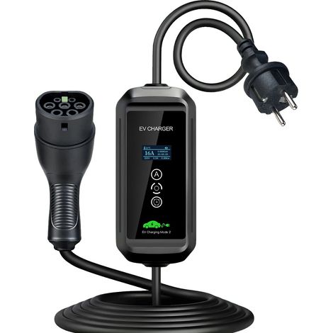 Tragbares EV-Ladegerät, einstellbarer Strom, 3,6 kW Ausgang, Typ2 (1/5)