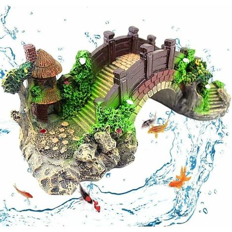 Aquarium Décoration, Pont de Résine Fish Tank Paysage Décoration Ornement D'aquarium Pont de Résine Fish Tank Paysage Décoration pour Poissons,Crevettes,l'Aquarium, Terrasse,l'Étang à Poissons (1/5)