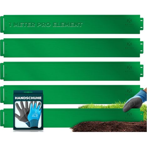 KESSER® Rasenkante Beeteinfassung Beetumrandung 5m 10m 15m 20m 25m 30m 35m 40m 45m 50m 100x14cm oder 100x18cm Beetbegrenzung Rasenbleche Mähkante   Grün / Länge 5m - Höhe 14cm