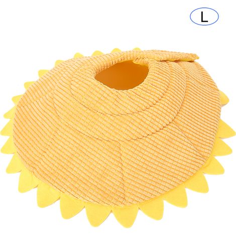 Collier Cervical pour Chien et Chat avec Couverture Doudou Tournesol, Collier Élisabéthain Confortable pour Chiots et Chats (Taille L) (1/5)