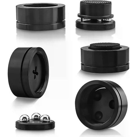4-teiliges Lautsprecherständer-Set mit Keramikperlen, Fußnagelpads, Stahlkugel-Lautsprecherspikes, drehbaren, stoßdämpfenden, verstellbaren Basispads und Vibrationsverstärker (1/4)