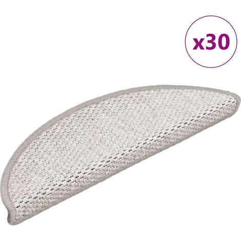 Stufenmatten Selbstklebend Sisal-Optik 30Stk. 56x17x3cm Platina