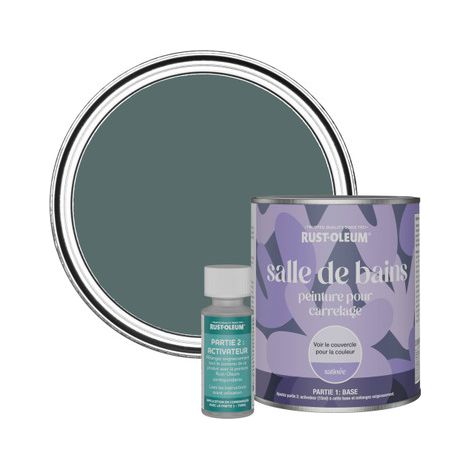 Peinture pour Carrelage de Salle de Bain, Finition Satinée - Deep Sea 750ml (1/3)