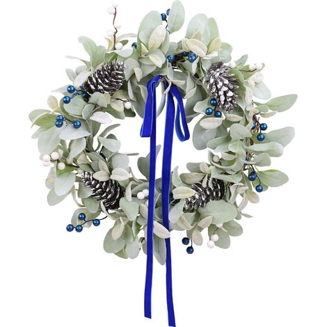Guirlande De Feuillage Artificiel - Couronne En Forme De Vigne Avec Pommes De Pin Et Baies Rouges - Décoration De Noël Pour Fenêtre Mur Et Porte - 45 Cm (1/5)