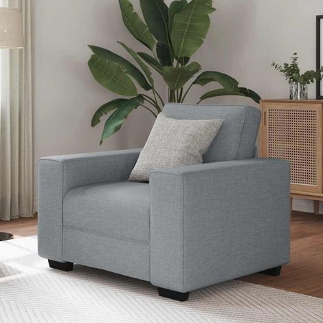 Schlafsofa mit Schlaffunktion, hellgrau, 60 cm Stoff (1/5)