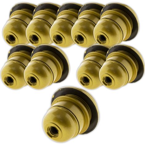– Lot de 10 douilles E27 – Bague luminaire dorée – 4A, 250V – Thermoplastique pour installation sécurisée