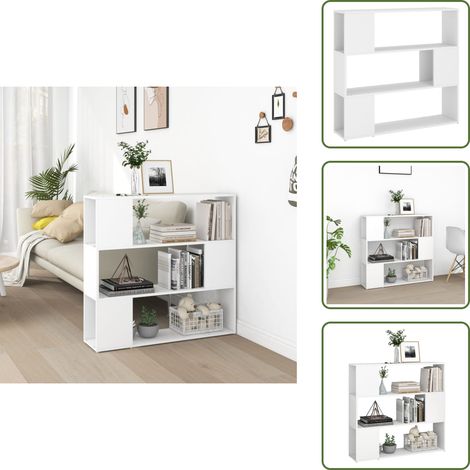 Bücherregal Raumteiler Weiß 100x24x94 cm - Bücherregal - Raumteiler - Weißes Regal - Holzkasten - Regal Aus Holzwerkstoff (1/5)