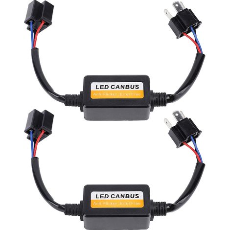 2 décodeurs CANbus LED H4, alimentation CC 9 à 16 V, branchement facile, résistance anti-scintillement pour phares. (1/5)