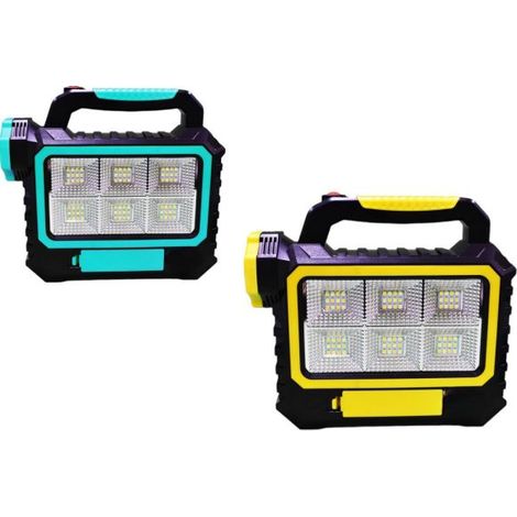 Torcia Led Solare Lanterna Faro Campeggio Ricaricabile USB e Solare 1200mAh