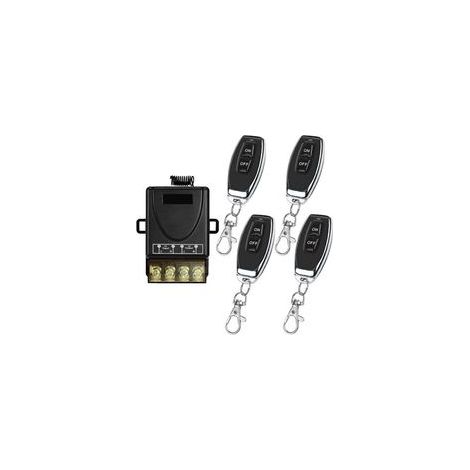 433Mhz Télécommande sans fil  Interrupteur AC 220V 230V 30A  Relais Récepteur et 4 émetteurs Radio Control pour pompe à eau légère  Appareils électroménagers  Irrigation agricole