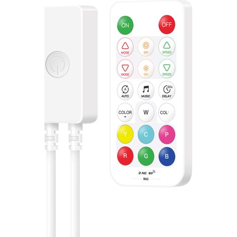 Pack RGBIC de Controlador + Mando a distancia para tira led 12V/24V RGBIC direccionable. Modelo SP648E