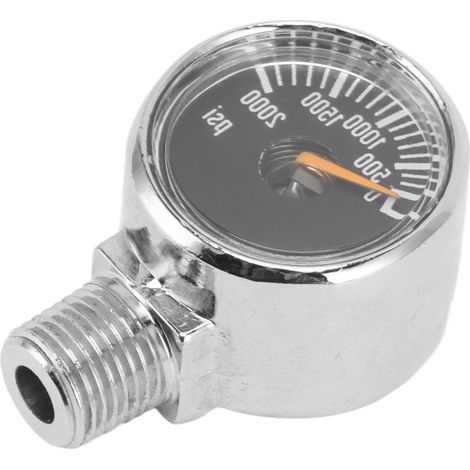 Manomètre de pression 2000 psi filetage 1/8 NPT remplissage bouteille CO2 pour bonbonne gaz CO2 et fût noir (1/5)