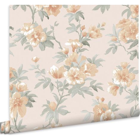Laura Ashley Rosamund Vliestapet Apricot 10mx52cm (1/4)
