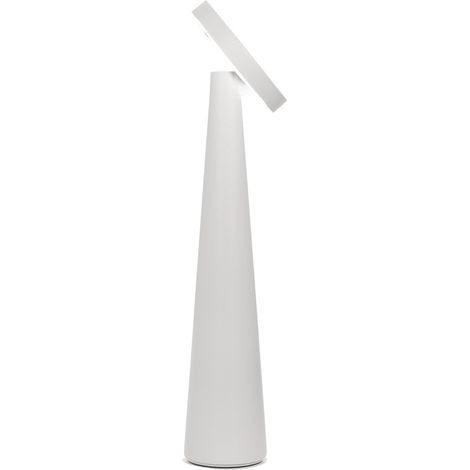 Zafferano Lampada da Tavolo Ricaricabile Angelina - Senza Fili, Testa Orientabile, Controllo Touch, Design Moderno per Interni - Colore Grigio chiaro