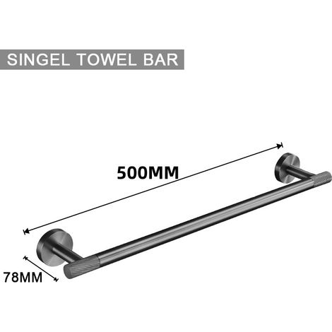 Handtuchhalter aus Edelstahl in Schießgrau, einfache 50-cm-Stange, modernes und robustes Wandregal-Zubehör für Dusche und WC-lsw (1/2)