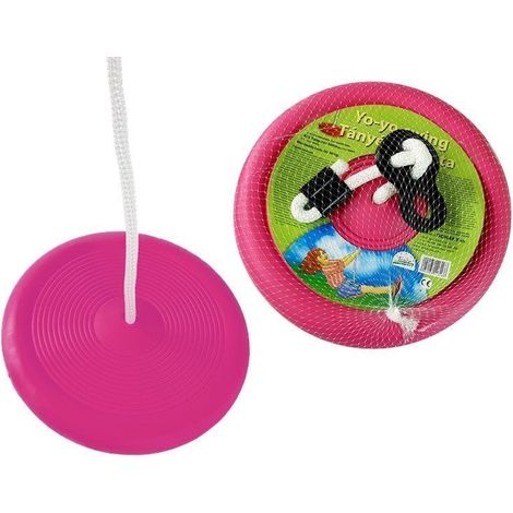 Balançoire ronde en forme de disque de jardin pour enfants, rose (1/3)