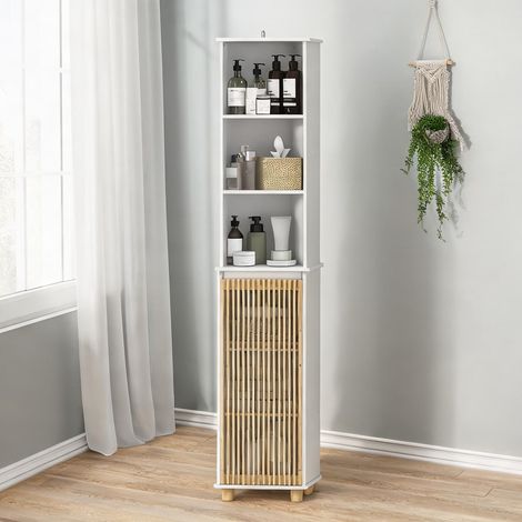Armoire de rangement blanc en MDF 35 x 26 x 173 cm (1/5)
