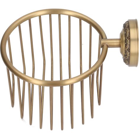 Antique Solid Brass Toilet Holder, Rust-Resistant Wall-Mounted Tissue Holder for Bathroom (1/5)