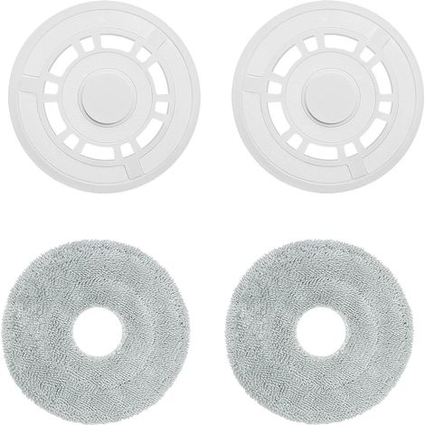 Accessoires pour L10S Ultra/ L10 Ultra/ L10S Pro/X20+, chiffons de balai avec support de rechange, 2 serpillères lavables pour aspirateur + 2 supports de balai à franges (1/5)