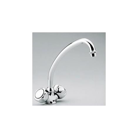EVIER ORDO COL DE CYGNE ORIENTABLE TETES CERAMIQUE CHROME - CRISTINA ONDYNA OR13251 (1/2)
