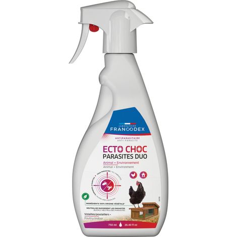 Ecto Choc antiparasitaires duo 750 ml pour volailles et poulaillers - Francodex