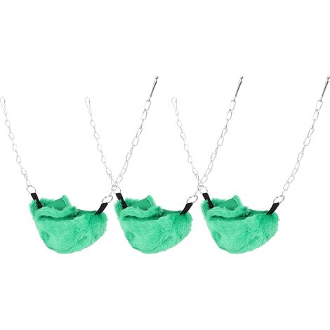 Lot de 3 cages pour animaux de compagnie, hamac/lit suspendu en forme de banane, chaud et douillet, pour hamster, vert. (1/5)
