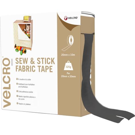 Velcro VEL-EC60282, Nastro Adesivo, per Appendere, 20 mm x 10 m, Nero (1/5)
