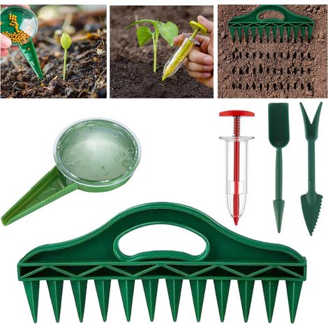 Mini seminatrice + seminatrice manuale efficiente, kit di distribuzione semi, coltivatore a 12 fori, distanziatore multifunzionale per semi, attrezzi da giardino, forniture per giardino, adatto per or