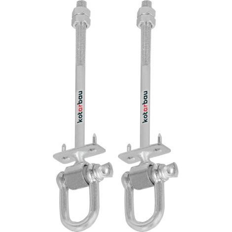 Lot de 2 crochets de balançoire M12 x 190 mm – Acier galvanisé – Pour fixation sur poutres en bois et béton – Crochets de sécurité-NANOTEH (1/5)