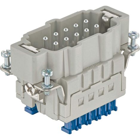 HARTING Han 10ES Press Stifteinsatz (M) Käfigzugfederanschluss Press, 10-polig+PE 500V, 16A - 1 Stück (1/3)
