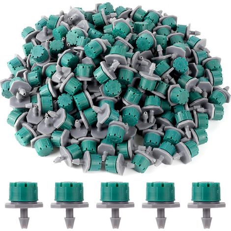 Confezione da 100 gocciolatori regolabili per irrigazione automatica (microgoccia) – anti-intasamento – compatibili con tubi da 6,35 mm (1/4") (1/5)