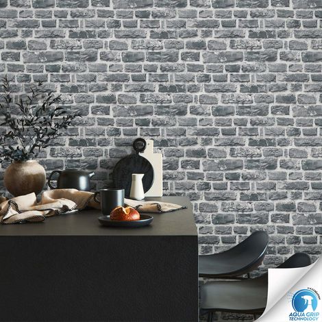 Papier peint Trompe l'oeil Gris Designdrop A.S. Création (1/4)