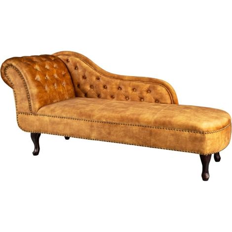 Méridienne EDGAR – Senfgelb – Barockstil Samt