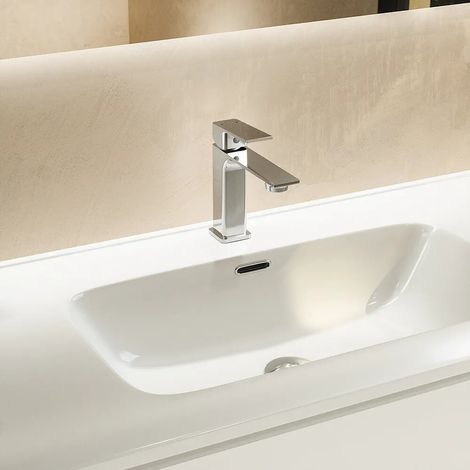 Mitigeur lavabo sans vidage slim chromé Ingrid (1/4)