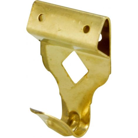 Gancho para panel N°3, acero latonado, H.31mm, L.20mm, 5 piezas con punta.