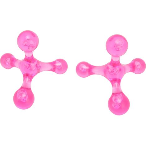 Lot de 2 appareils de massage pour la voûte plantaire, mini-masseur portatif à 4 balles pour une relaxation optimale des jambes et des bras (rose). (1/5)