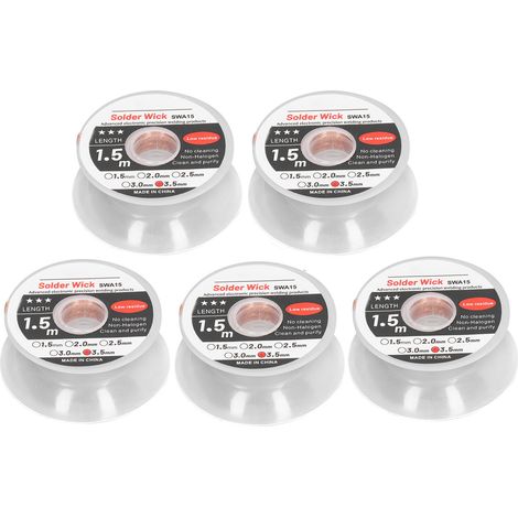 mèches à dessouder - Outil de soudage électronique de précision avancée - Sans nettoyage - Faible résidu - 1,5 mètre - 3,5 mm (1/5)
