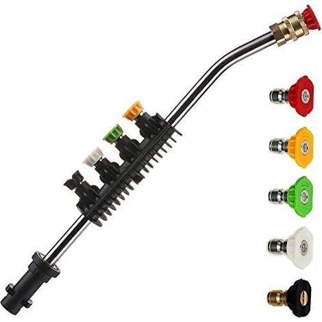 35 cm Lance d'extension de Nettoyeur Hhaute Pression, Lance de Pulvérisation pour Karcher K2 K3 K4 K5 K6 K7, Nettoyeur de Gouttière avec 5 Buses de Pulvérisation (1/5)