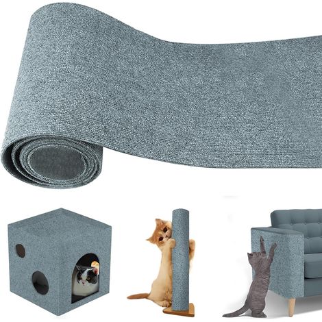 Tapis griffoir autocollant pour chat, protection canapé chat, anti-griffures, 40×200 cm, griffoir chat, protection meubles, gris (1/5)