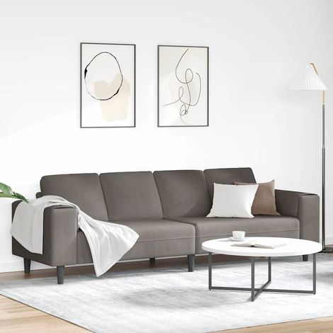 Fabric Sofa with Cushion Light Grey 208 cm Corduroy fabric vidaXL (1/5)