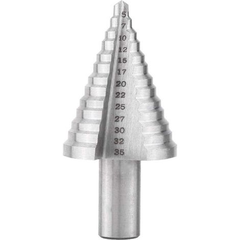 Foret Étagé Foret À Cône Enduit De Titane En Acier Rapide, Foret À Triangle Conique À Queue Hexagonale 5mm-35mm Forets Fraises Etages Echelle - Argent (1/5)