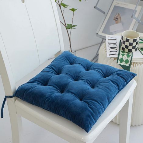 coussin En Velours De Cristal Pais (bleu), Coussin De Chaise De Bureau, Coussin De Sige D'tudiant Rglable (1/5)