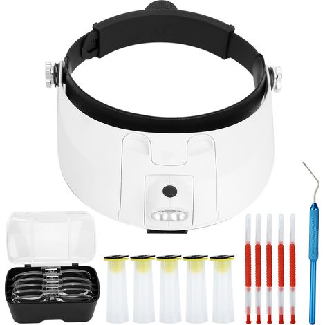 Ensemble d'outils de greffage d'abeilles avec lentille grossissante LED double couche montée sur la tête et coupelle pour cellule royale pour équipement apicole (1/5)