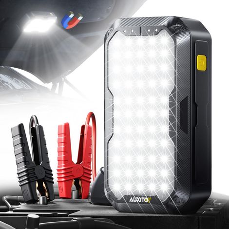 Booster Batterie Voiture 5000A 12V 10L/8L–Panneau LED 2000lm Aimanté Booster Batterie Moto avec Powerbank/Lanterne Camping Multimode,Démarreur Voiture pour SUV/Motos/Tondeuses (1/5)
