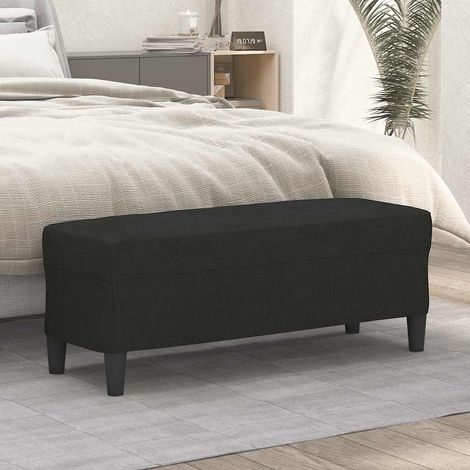 vidaXL Banc Noir 100x35x41 cm Tissu (1/5)