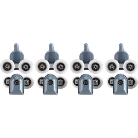 8 Pieces Adjustable Double Roller Shower Door Roller with Screws and Caps Bathroom Repair and Replacement Kit (1/5)