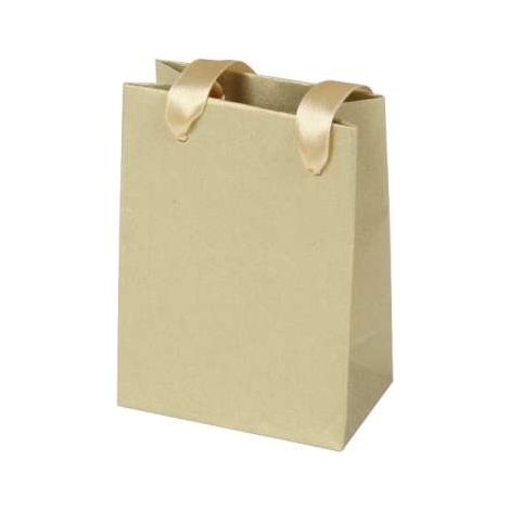 Kleine dekorative goldene Geschenktüte, 11 x 8 x 5 cm (1/2)